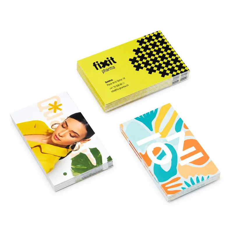 Namecard cắt vuông tiêu chuẩn 90x55mm nền màu đậm và pattern
