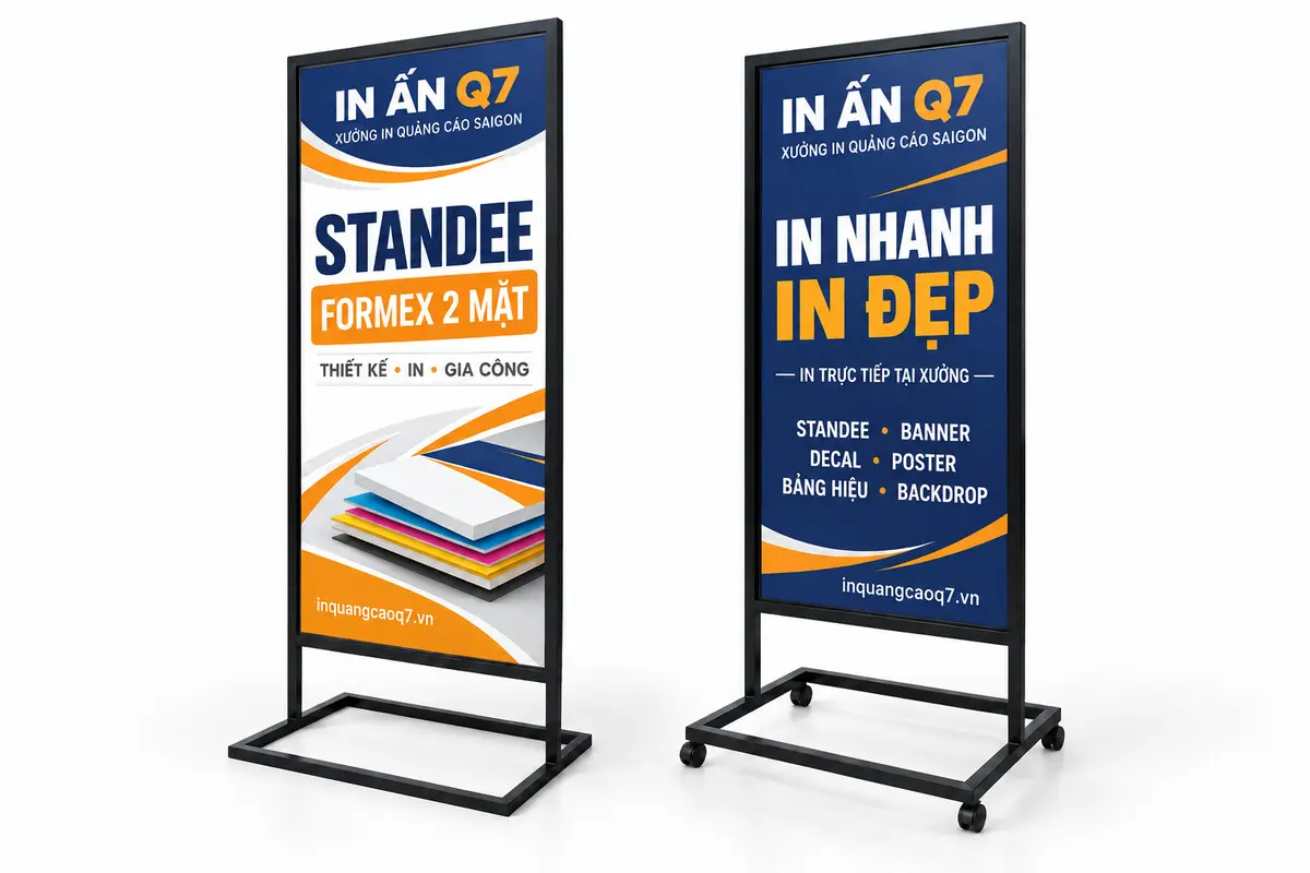 Standee chân sắt in nhận diện In Quảng Cáo Q7