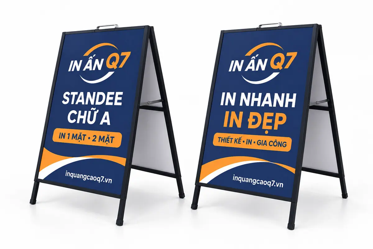 Standee chữ A in nhận diện In Quảng Cáo Q7