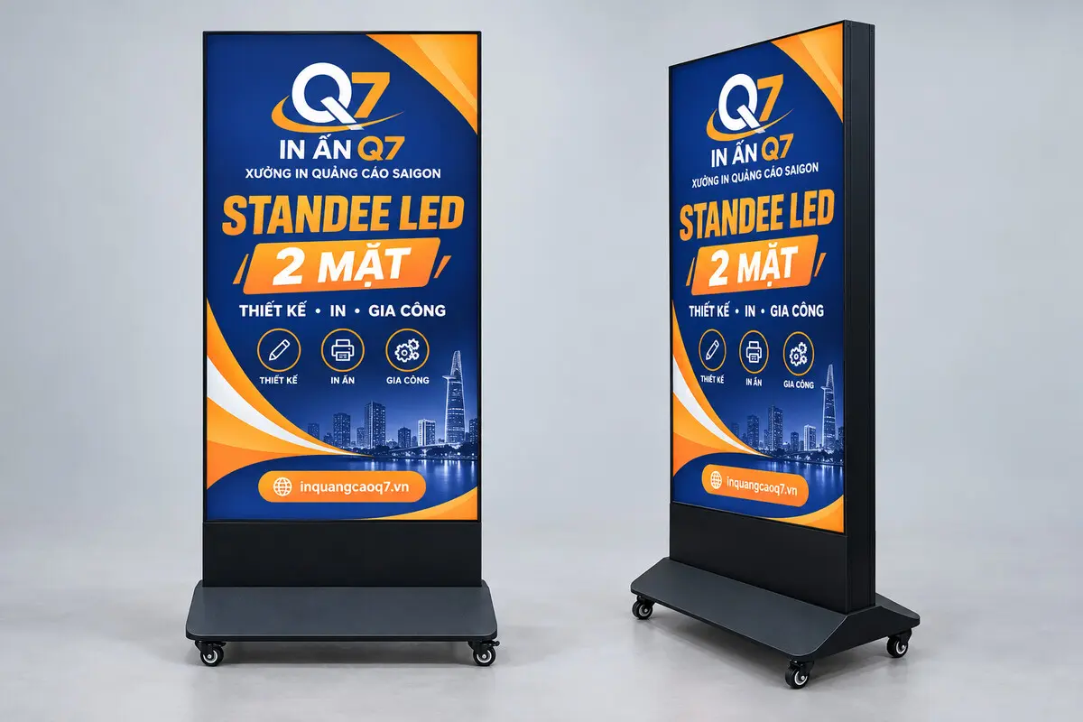 Standee LED hai mặt in nhận diện In Quảng Cáo Q7