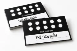 Thẻ tích điểm đen trắng mười ô đóng dấu