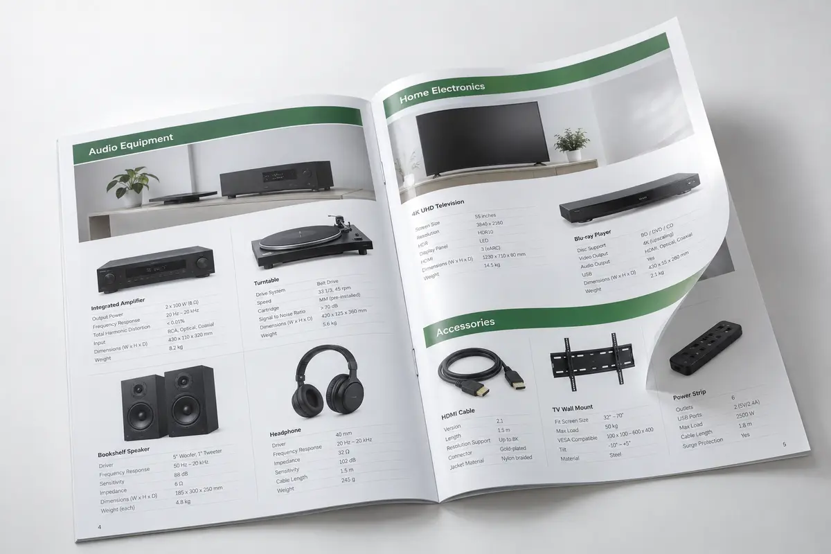 Catalogue sản phẩm in trên giấy Couche mở trang