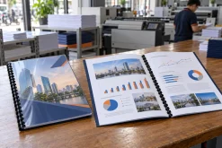Tài liệu màu A4 đóng gáy nhựa và bìa trong