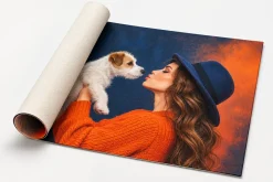 Bản in ảnh trên vải Canvas dạng cuộn trước khi căng lên khung gỗ.