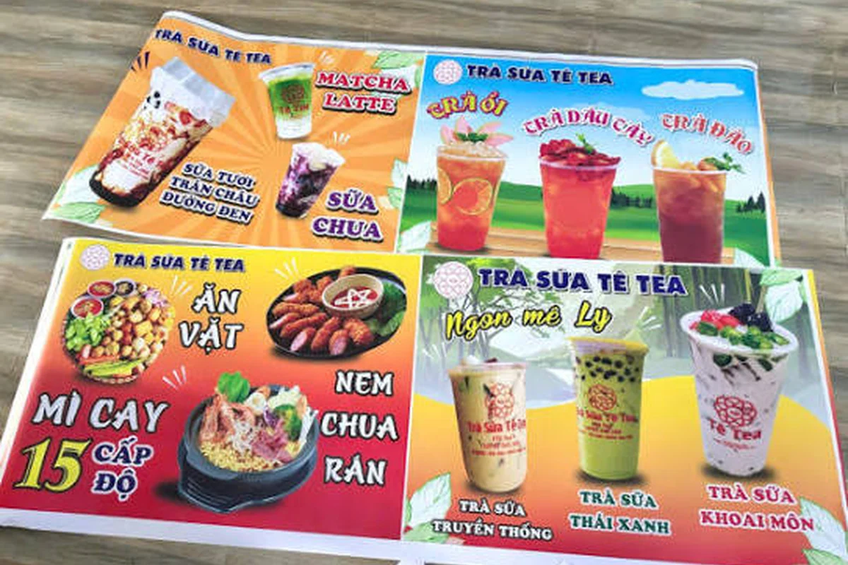 Tem nhãn decal cho menu đồ ăn.