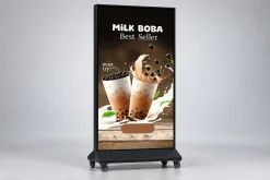 Standee LED hai mặt quảng cáo trà sữa