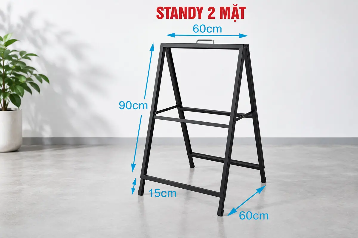 Thông số standee chữ A hai mặt khổ 60 x 90 cm