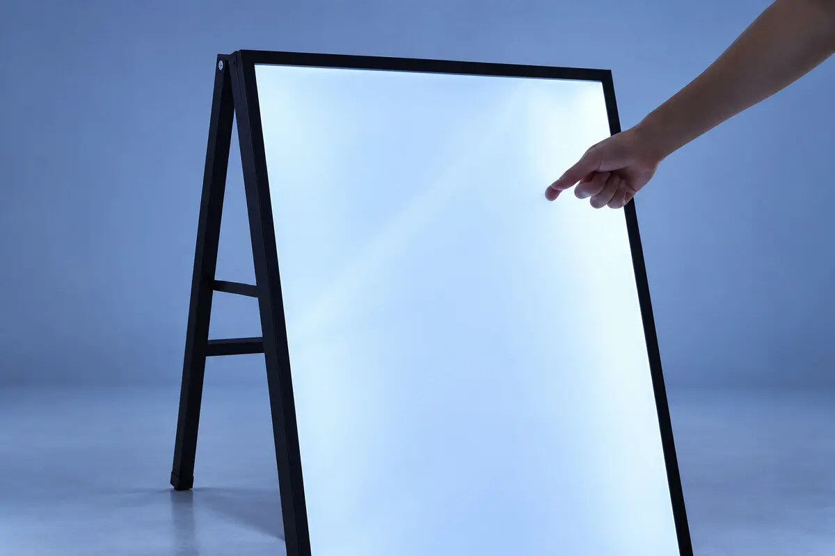Bề mặt chiếu sáng của standee LED chữ A
