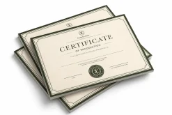 Giấy chứng nhận viền xanh phong cách cổ điển