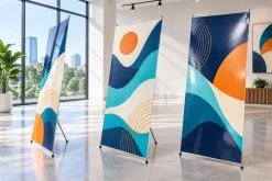 Ba standee PP trưng bày bề mặt cán bóng và cán mờ