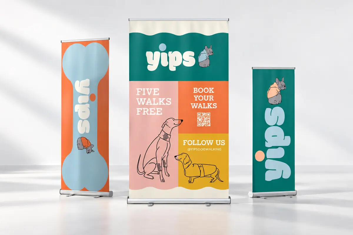 Bộ standee cuốn nhiều khổ quảng cáo cửa hàng thú cưng