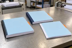 Các tập tài liệu hoàn thiện bằng đóng lò xo, đóng gáy băng keo và bấm kim.