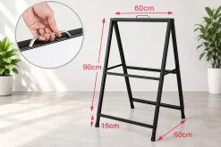 Kích thước khung standee chữ A và chi tiết tay xách
