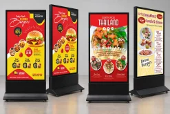 Standee LED hai mặt đặt tại nhà hàng