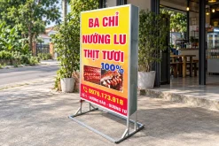 Standee hộp đèn quảng cáo món thịt nướng