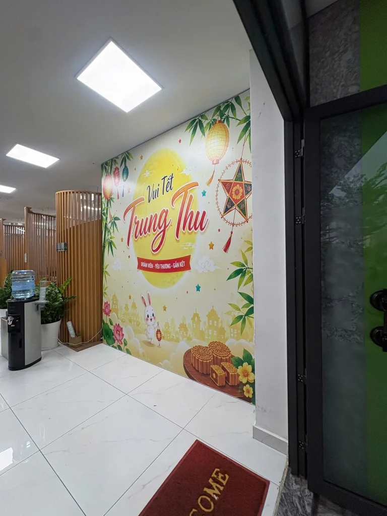 In ấn và thi công Backdrop trung thu Vietcombank