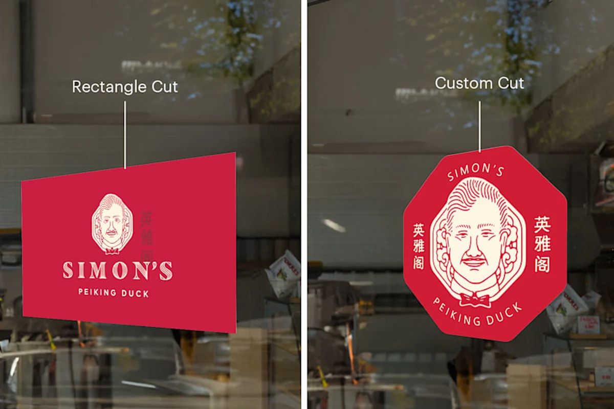 Decal cắt theo hình dán kính.