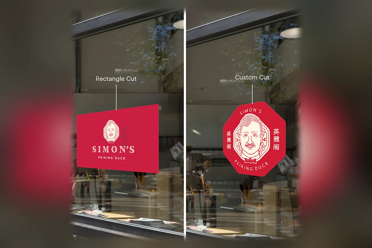 Decal cắt theo hình dán kính, đường cắt ôm sát thiết kế