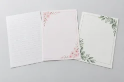 Các mẫu giấy viết thư ford có dòng kẻ và họa tiết hoa lá