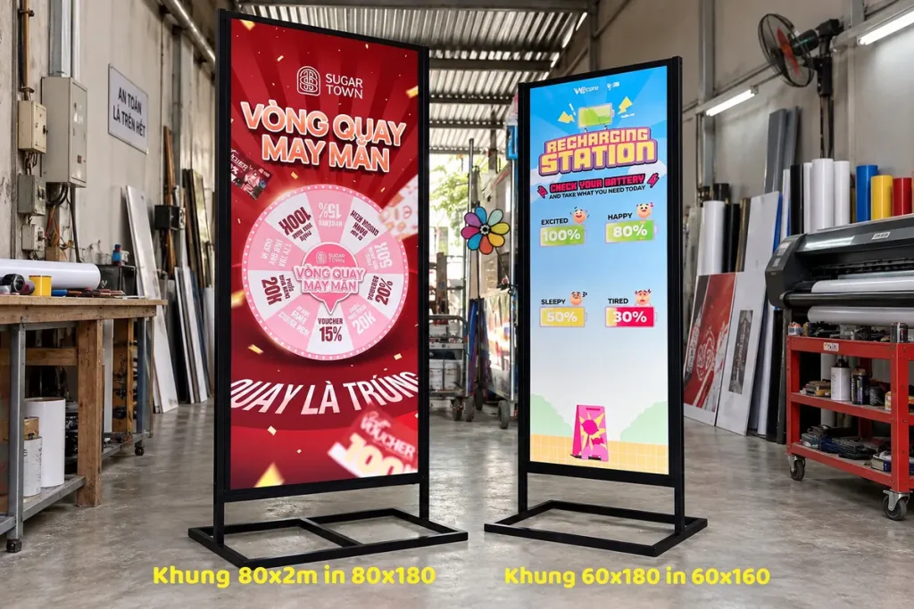 Formex in UV và khung sắt: hiểu đúng quy cách standee