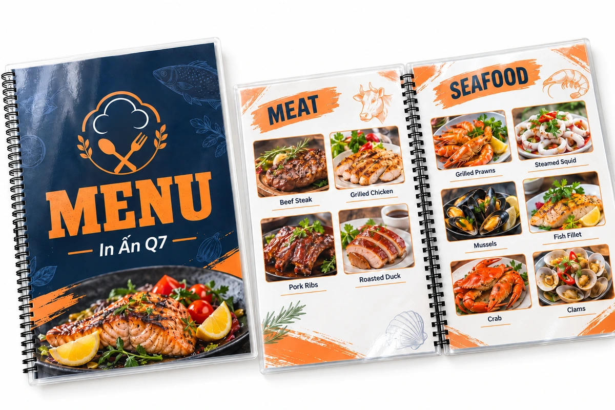 in ấn cho quán trà sữa - Menu ép nhựa lò xo cho quán đồ uống