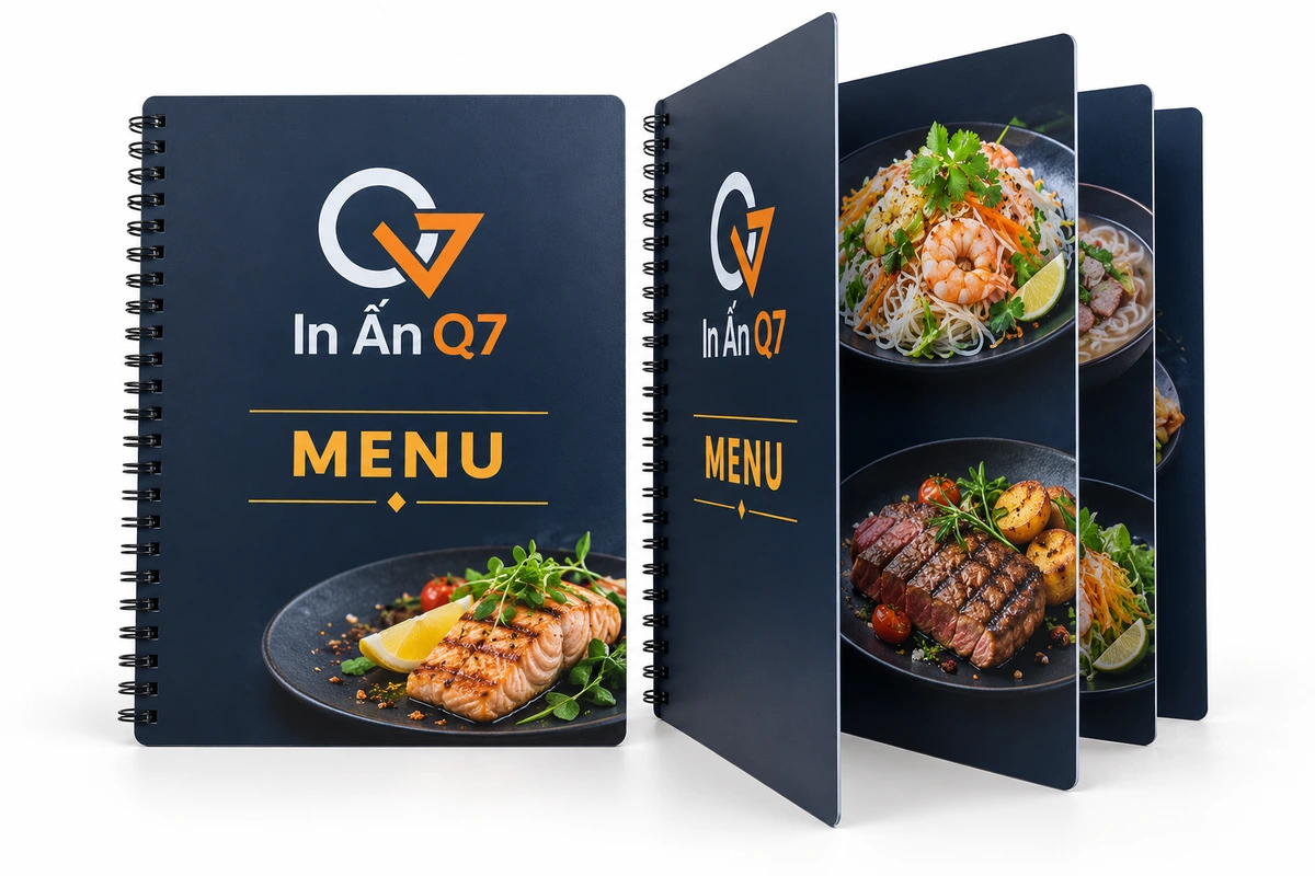 in menu trung sơn - Menu nhựa PVC khổ nhỏ để quầy