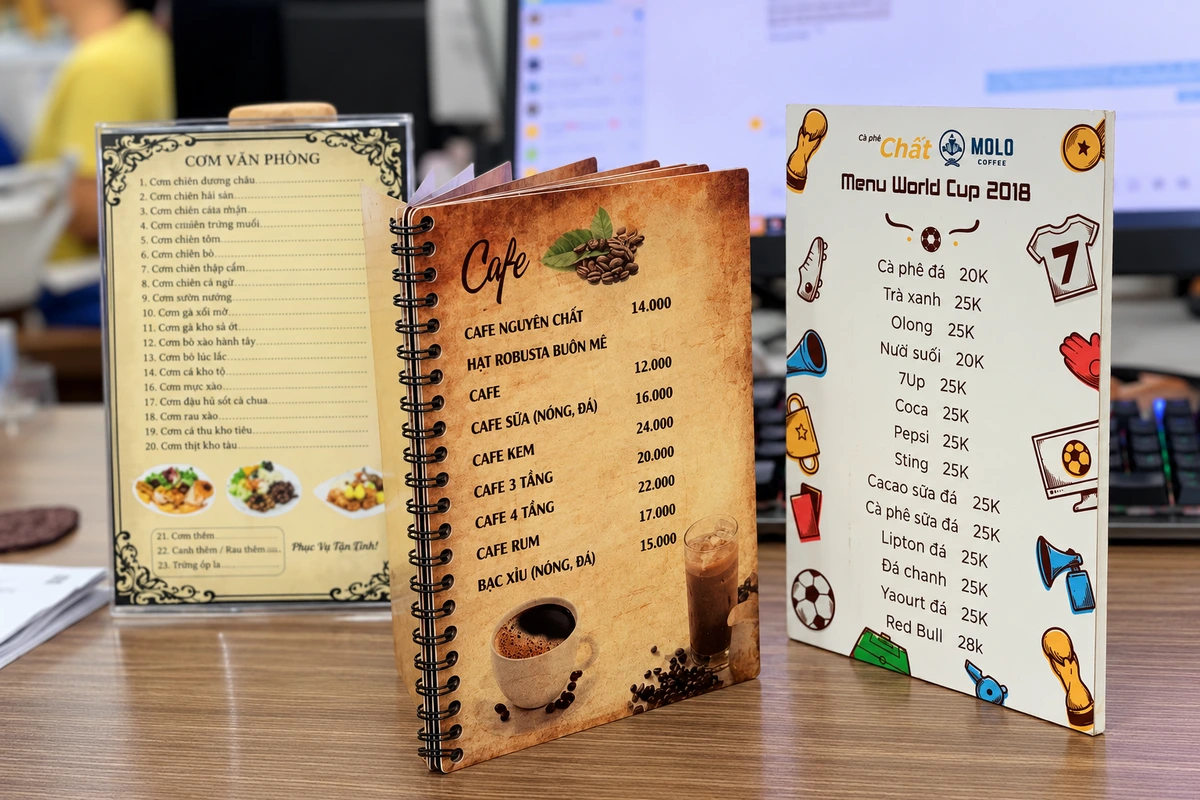 in menu quận 4 - Menu ép nhựa lau sạch bằng khăn ẩm