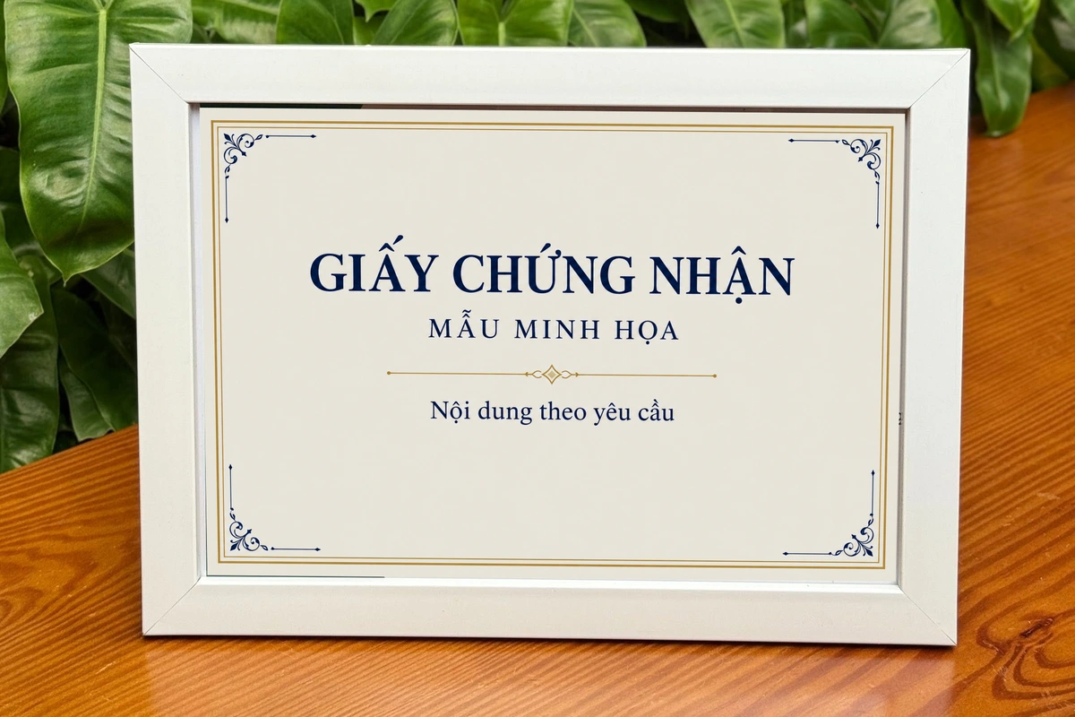 Khung giấy khen màu trắng bản phẳng