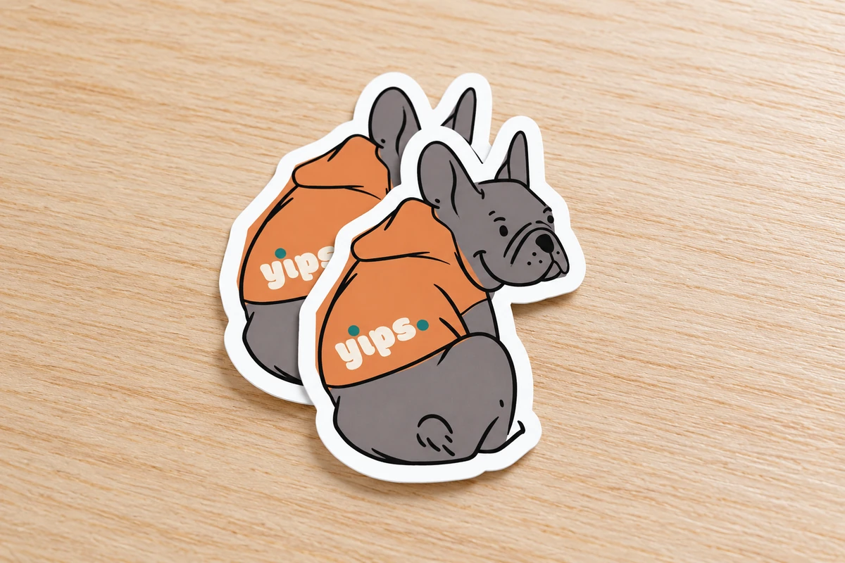 Sticker bế theo hình, đường cắt ôm sát viền thiết kế