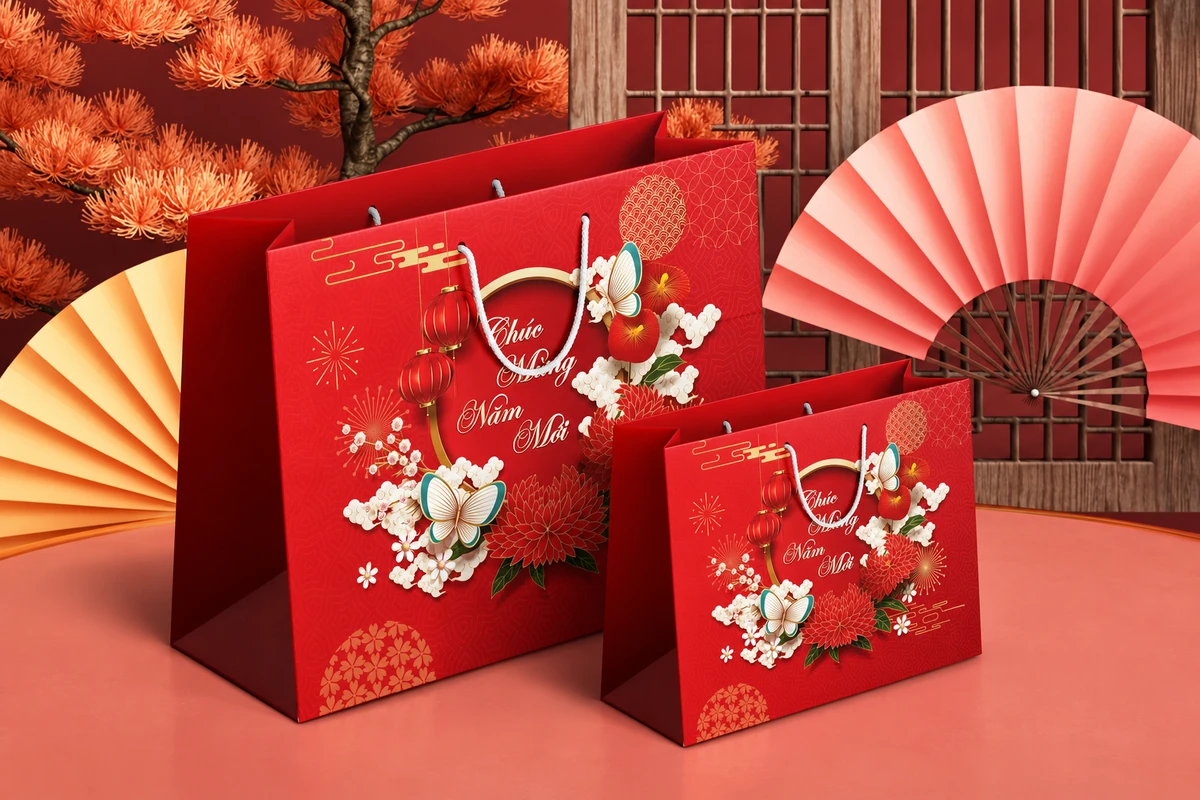 in ấn cửa hàng bình chánh - Túi giấy Ivory đứng dáng
